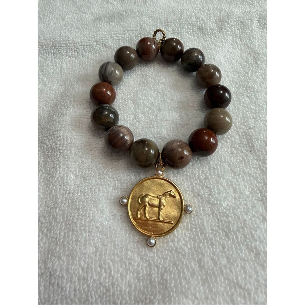 Western Spirit Beaded Horse Charm Beaded Bracelet